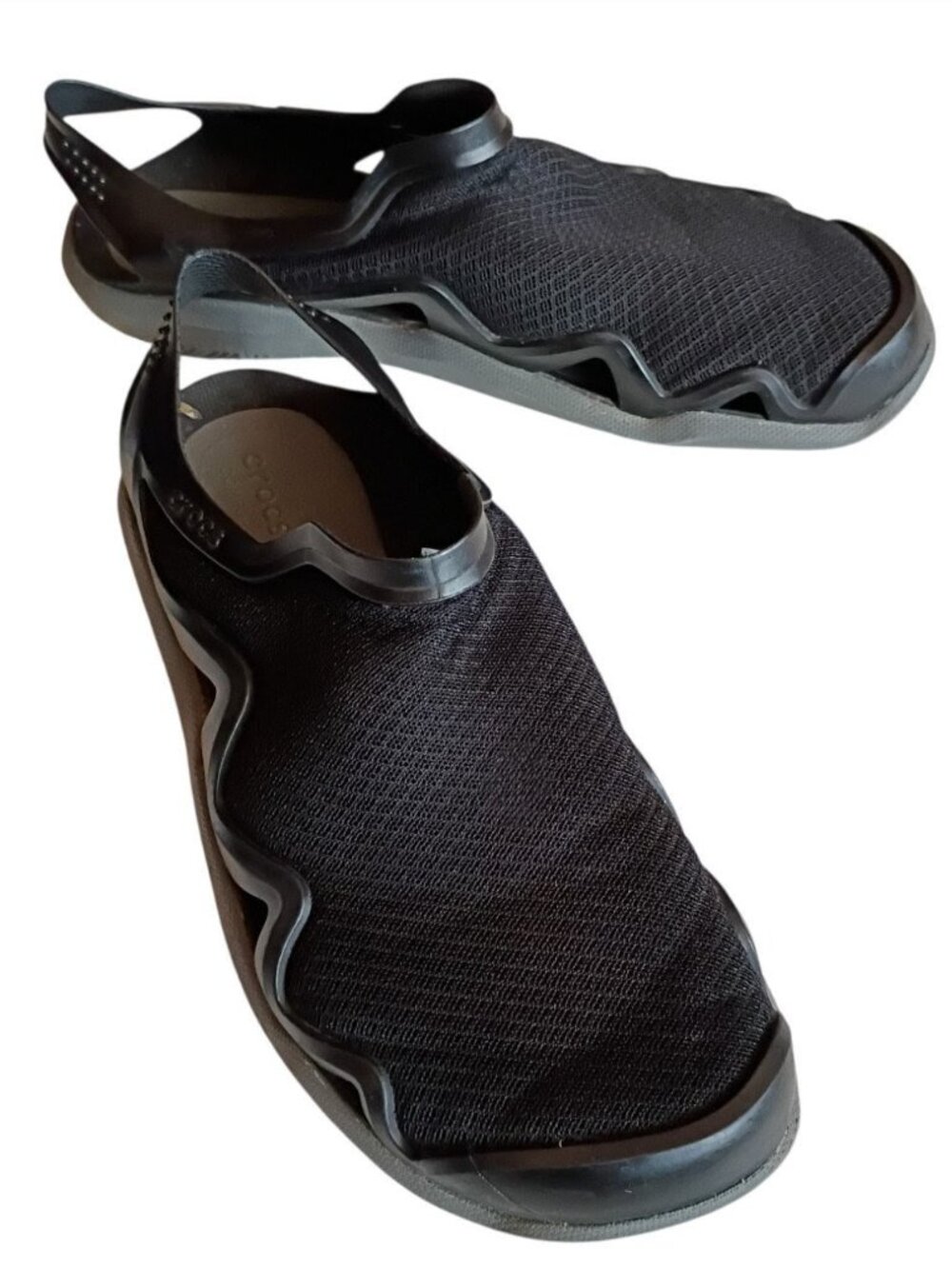 CROCS Swiftwater Men's Water Wave Sandals Black Mesh Sz 9